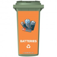 Batteries Recycling Wheelie Bin Sticker Panel